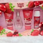 🍒 Estuche Fresa & Cereza – Tulipán Negro